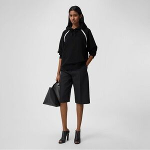 Burberry Black Hoodie with White Trim